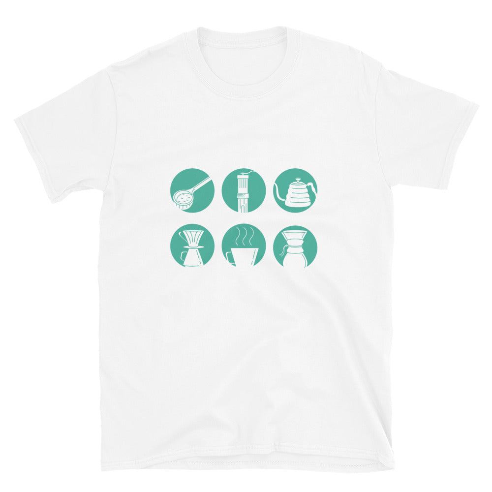 Brewtoria Coffee - Camiseta Home Craft Coffee Brewing - Verde azulado 