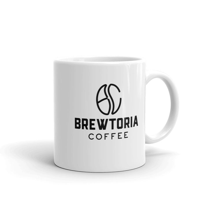 Taza de café Brewtoria, blanca, 11 oz. 